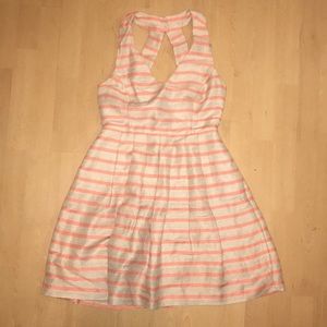 Banana Republic Tan & Peach Striped Dress (size 2)